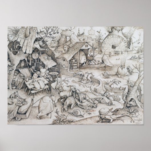 Desdia (Sloth)、Pieter Bruegel ポスター (正面)