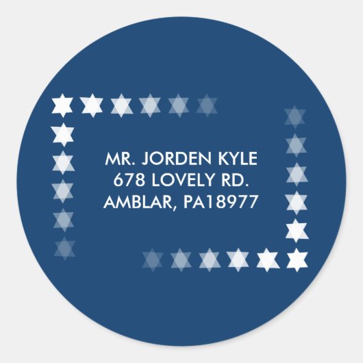 DESENDING STARSバーバルミツワーインヴィリプライステッカー ラウンドシール (正面)