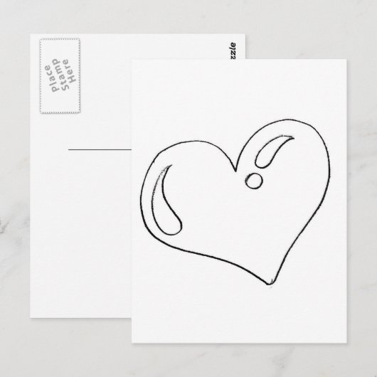 Desenho de coração para imprimir e pintar ポストカード (正面/裏面)