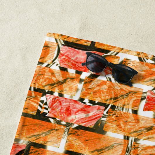 Desenho no estilo tijolos com tom de brilho ビーチタオル (インサイチュ)