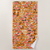 Desenho no estilo tijolos com tom de brilho ビーチタオル (正面)