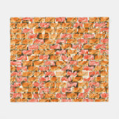 Desenho no estilo tijolos com tom de brilho フリースブランケット (正面(横))