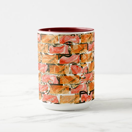 Desenho no estilo tijolos com tom de brilho マグカップ (中央)