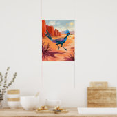Desert Bird Southwestern Landscape Wall Art ポスター (キッチン)