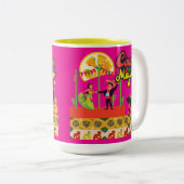 Desert Bloom Fiesta hot pink ツートーンマグカップ (正面右)