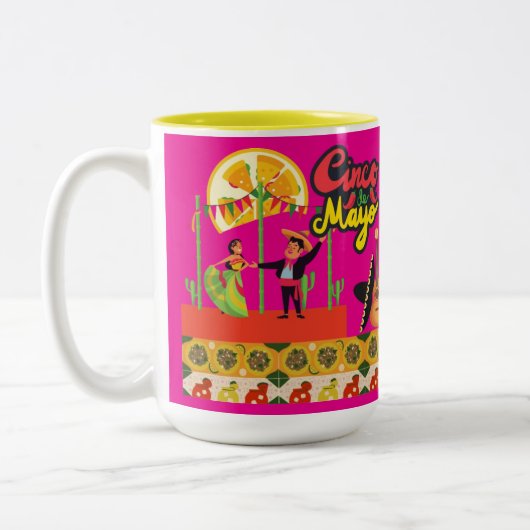 Desert Bloom Fiesta hot pink ツートーンマグカップ (左)