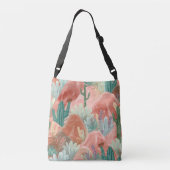 Desert Bloom Sunset with Cactus Garden クロスボディバッグ (裏面)