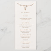 Desert Boho Cow Skull Wedding Menu Card メニュー (正面)