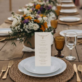 Desert Boho Cow Skull Wedding Menu Card メニュー