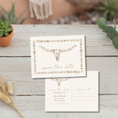 Desert Boho Cow Skull Wedding Save the Date 案内ポストカード