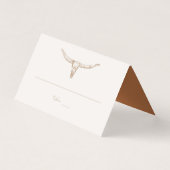Desert Boho Cow Skull Wedding Seating Table Card (正面)
