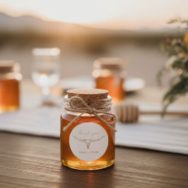 Desert Boho Cow Skull Wedding Thank You  ラウンドシール