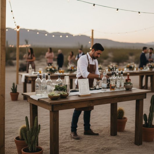 Desert Boho Cowboy Wedding Signature Drinks Bar アクリルサイン