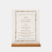 Desert Boho Cowboy Wedding Signature Drinks Bar アクリルサイン (正面)