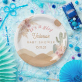 Desert Boho Girl Baby Shower Southwestern Arizona ペーパープレート (パーティー)