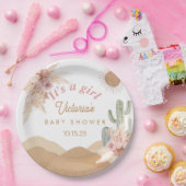 Desert Boho Girl Baby Shower Southwestern Arizona ペーパープレート (パーティー)
