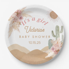 Desert Boho Girl Baby Shower Southwestern Arizona ペーパープレート