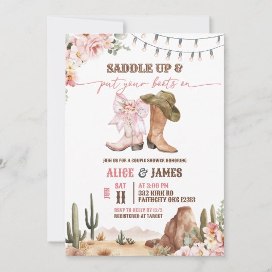Desert Boots Couple Shower 招待状 (正面)