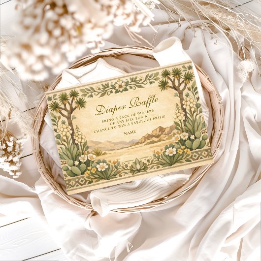 Desert Botanical Baby Shower Diapper Raffle  エンクロージャーカード