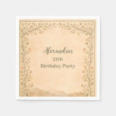 Desert Botanical Birthday スタンダードカクテルナプキン (正面)