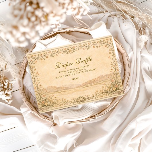 Desert Botanical Neutral Florals Diapper Raffle  エンクロージャーカード