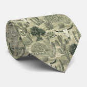 Desert Botanical Skull Pattern Rustic Southwesten ネクタイ (ロール)