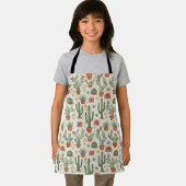 Desert Cacti Succulent Seamless Pattern エプロン (インサイチュ)