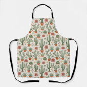 Desert Cacti Succulent Seamless Pattern エプロン (正面)