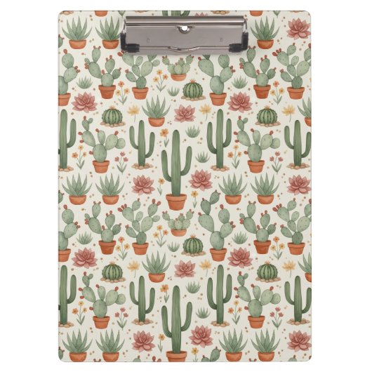 Desert Cacti Succulent Seamless Pattern クリップボード (正面)