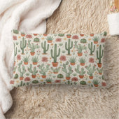 Desert Cacti Succulent Seamless Pattern ランバークッション (ブランケット)