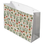 Desert Cacti Succulent Seamless Pattern ラージペーパーバッグ (裏面アングル)