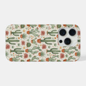 Desert Cacti Succulent Seamless Pattern iPhoneケース (裏面横)