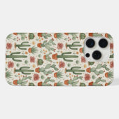 Desert Cacti Succulent Seamless Pattern iPhoneケース (裏面横)