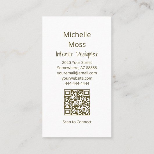 Desert Cactus Abstract Botanical Interior Design 名刺 (裏面)