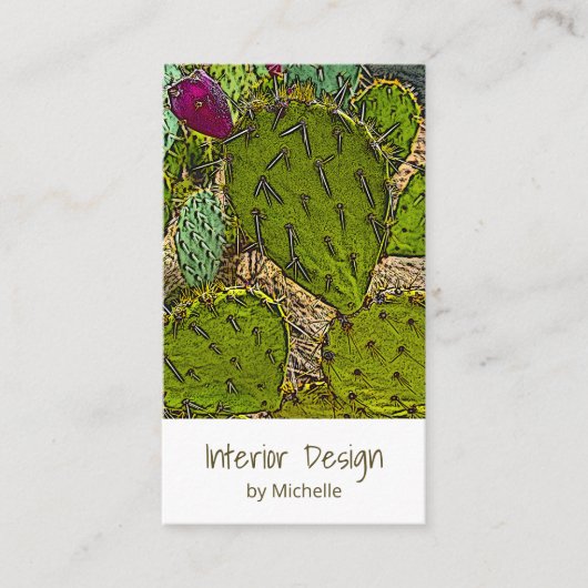 Desert Cactus Abstract Botanical Interior Design 名刺 (正面)