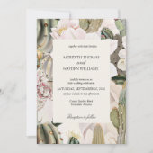 Desert Cactus Boho Photo Wedding Invitation 招待状 (正面)