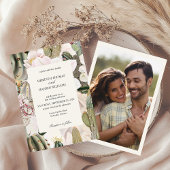 Desert Cactus Boho Photo Wedding Invitation 招待状