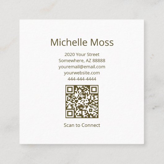 Desert Cactus Botanical Succulent Interior Design スクエア名刺 (裏面)