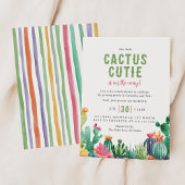 Desert Cactus Cutie Girl Baby Shower 招待状
