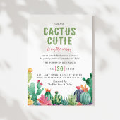 Desert Cactus Cutie Girl Baby Shower 招待状