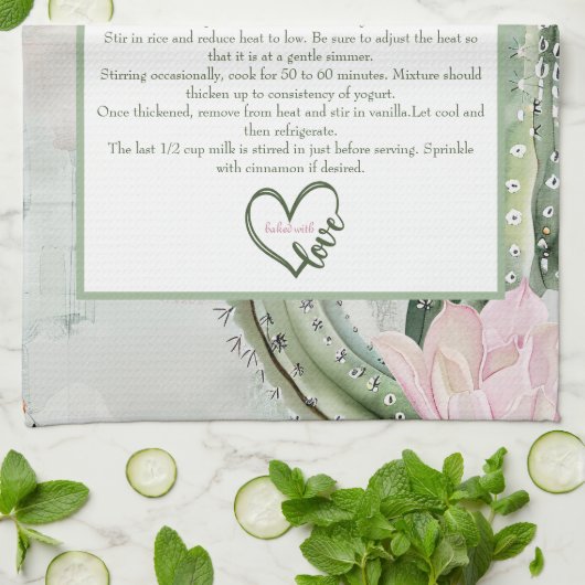 Desert Cactus Family Recipe Keepsake Custom  キッチンタオル (折り畳み)