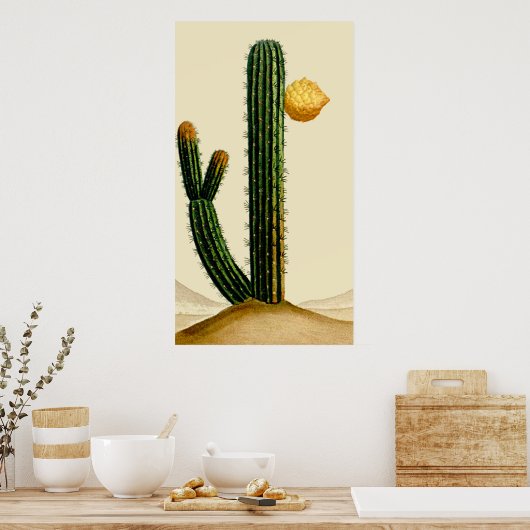 Desert Cactus In Flower ポスター (キッチン)