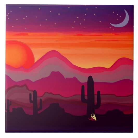 Desert Cactus Moon タイル (正面)