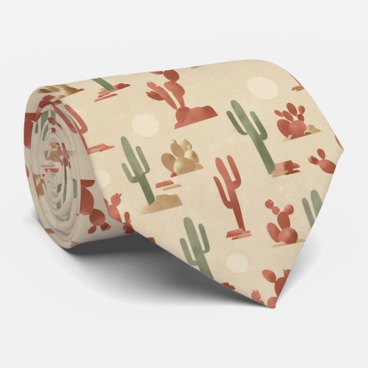 Desert Cactus Nature Pattern ネクタイ (ロール)