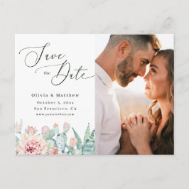 Desert Cactus Photo Save the Date. Elegant Wedding ポストカード