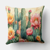 Desert Cactus Pillow - Boho Southwest Decor Cushio クッション (裏面)