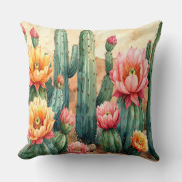 Desert Cactus Pillow - Boho Southwest Decor Cushio クッション