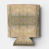 Desert Cactus Plants On Wood Grain Photo Image 缶クーラー (裏面)