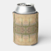 Desert Cactus Plants On Wood Grain Photo Image 缶クーラー (缶裏面)