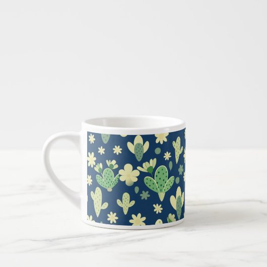 Desert Cactus & Succulent Pattern エスプレッソカップ (左)